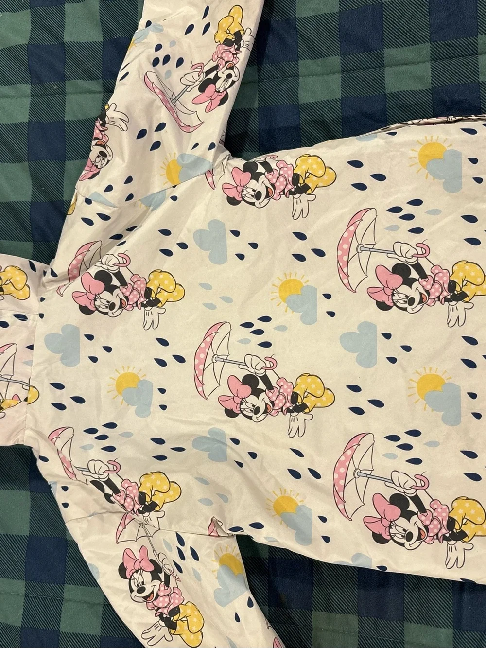Disney Minnie Mouse White and Pink Hooded Rain Jacket